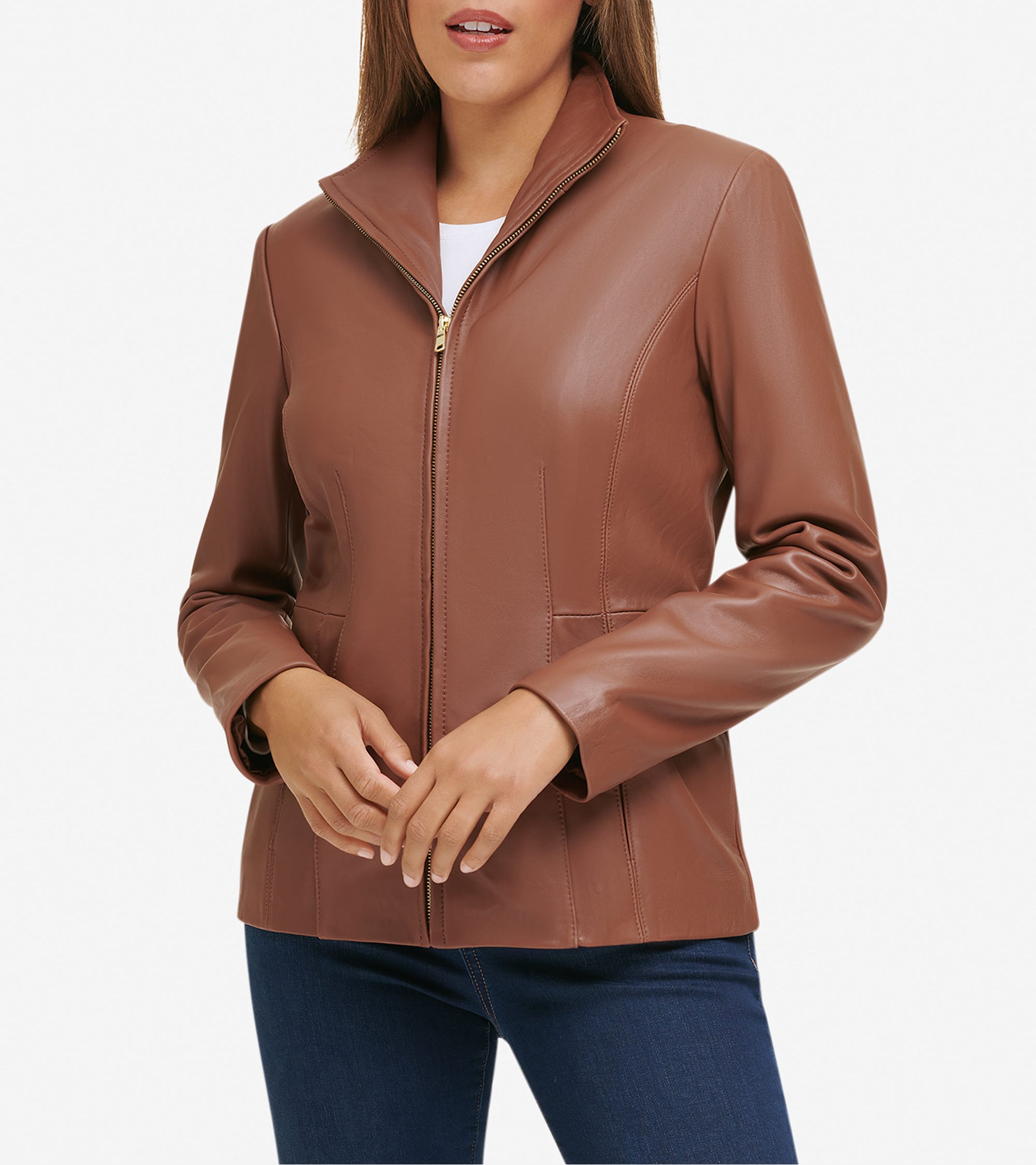 Women's Wing Collar Leather Jacket