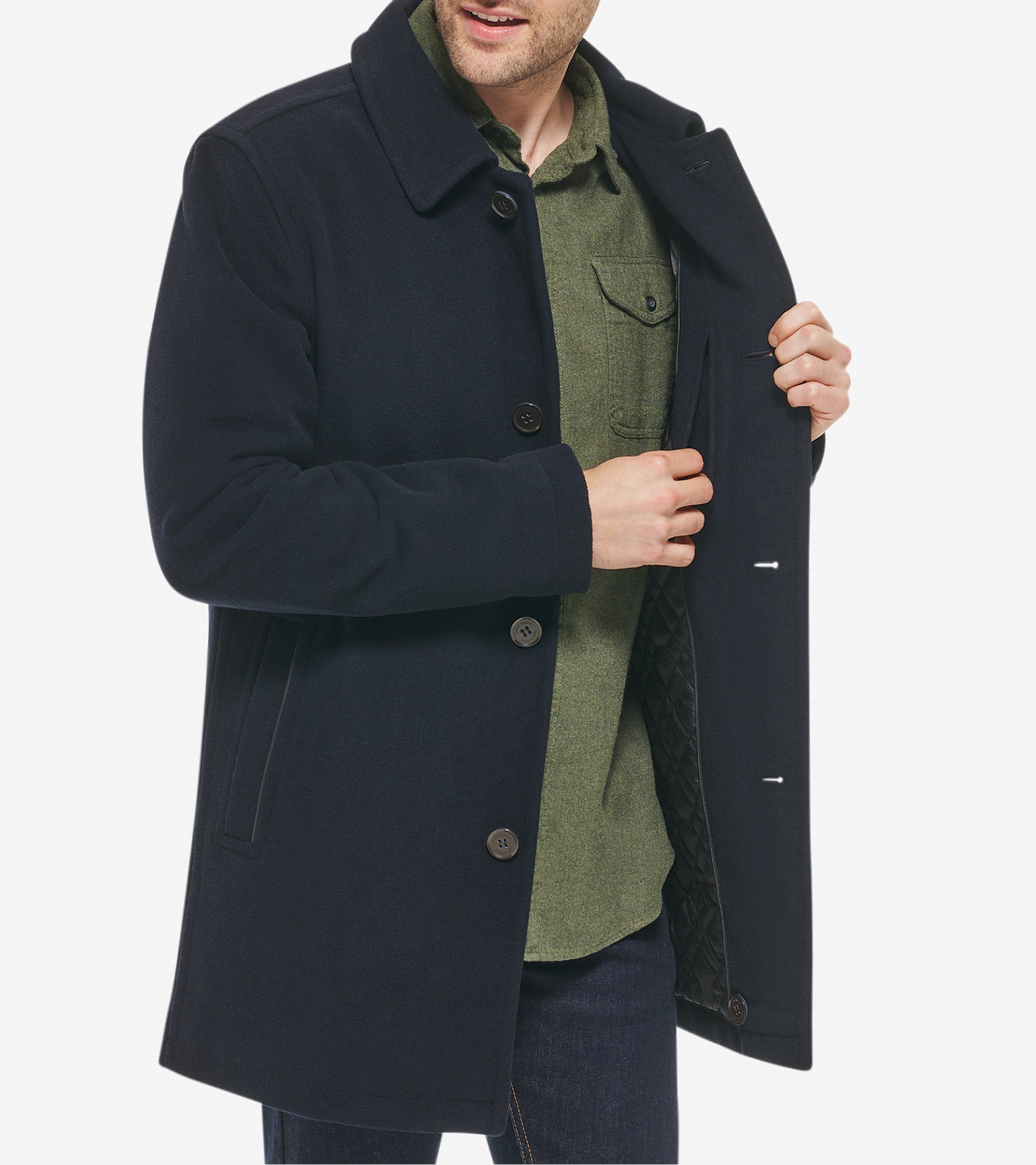 Men's Wool-Blend Car Coat