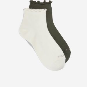 Women's 2-Pair Ruffle Quarter Socks