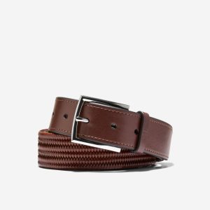 Men's 35MM Leather Stretch Braid Belt