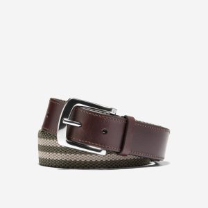 Men's 35MM Striped Canvas Stretch Belt