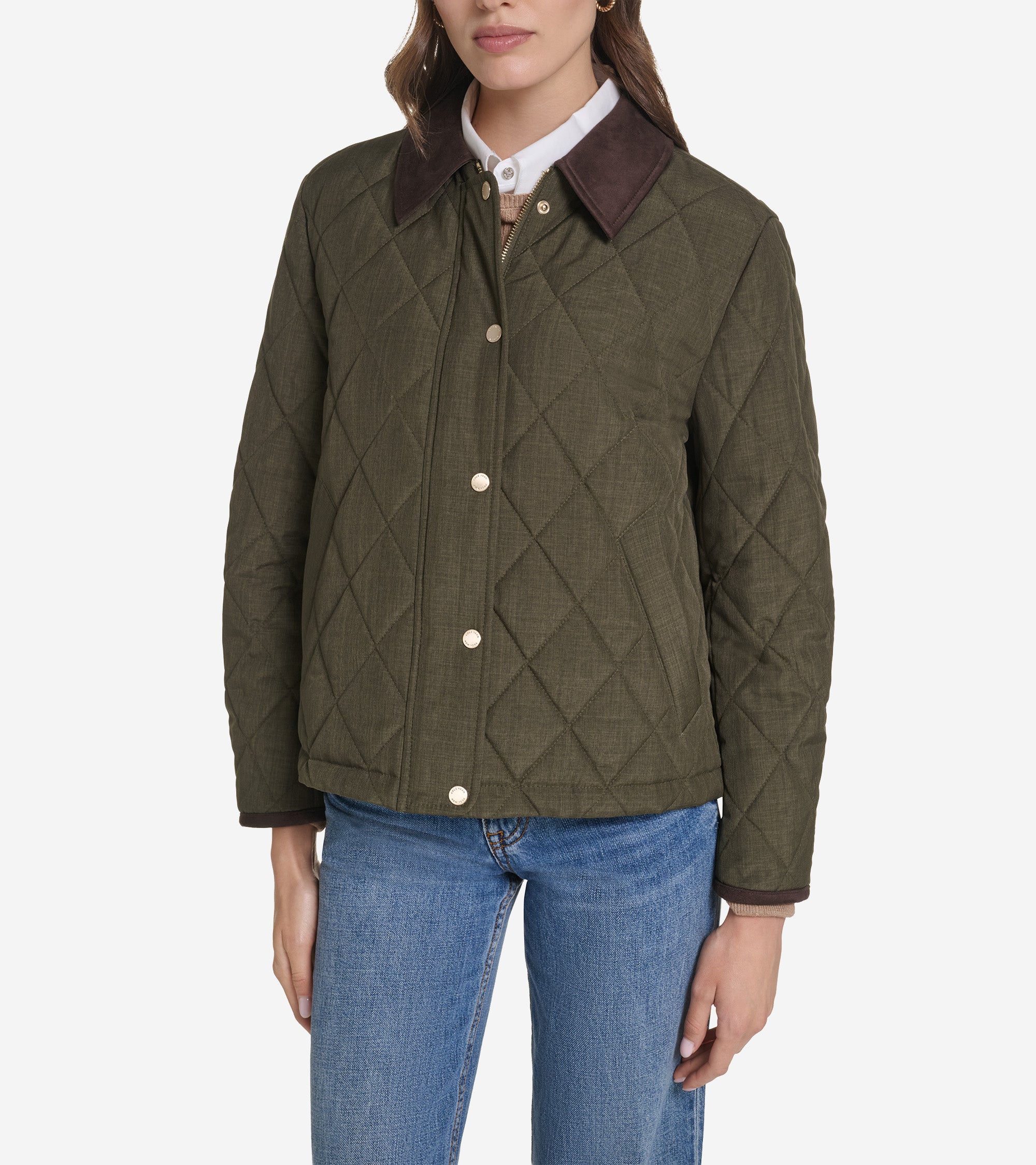 Women's Cross-Hatch Quilt Cropped Jacket