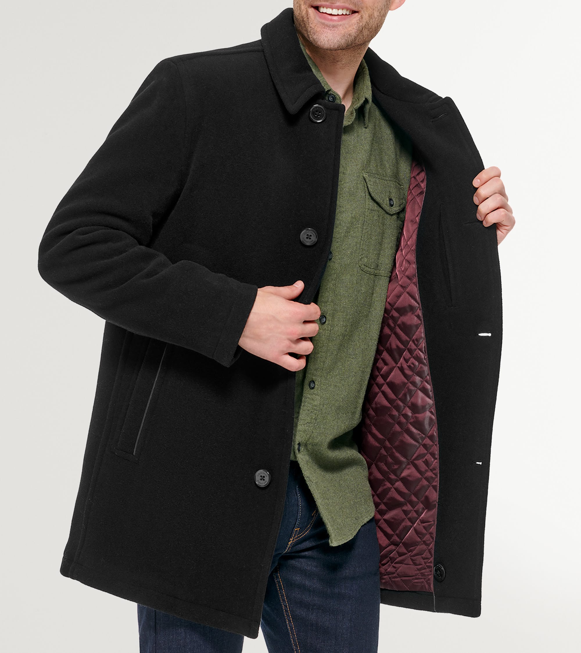 Men's Wool-Blend Car Coat