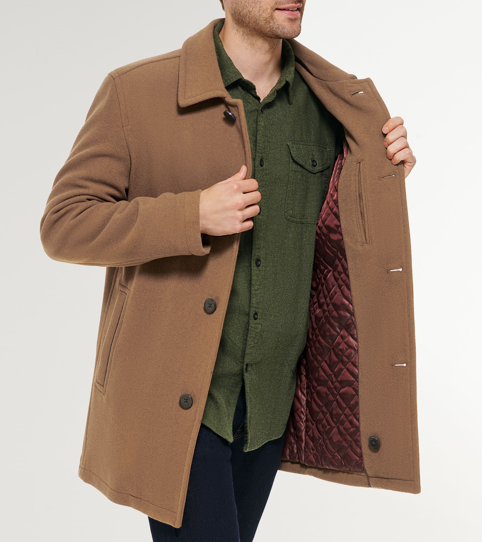 Men's Wool-Blend Car Coat