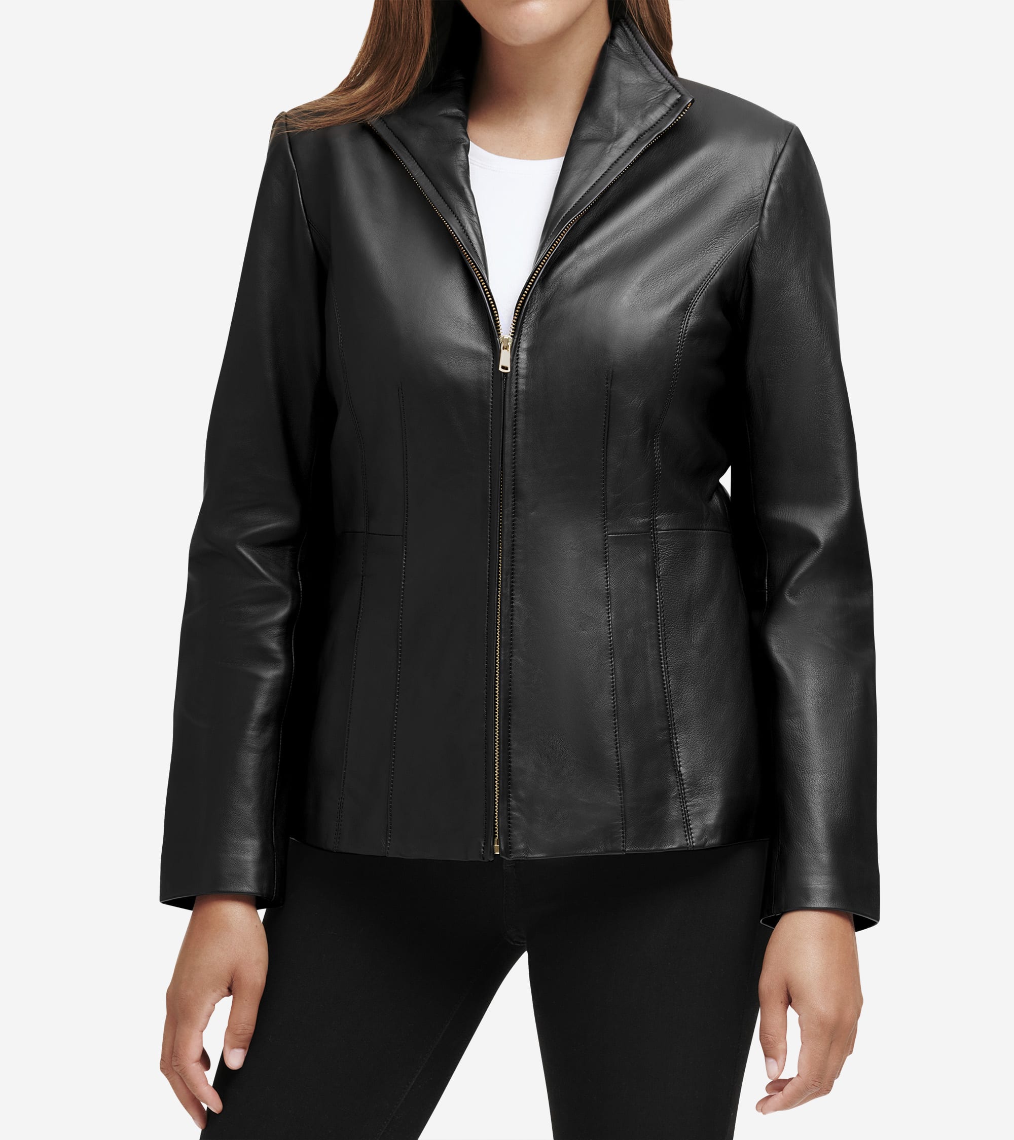 Women's Wing Collar Leather Jacket