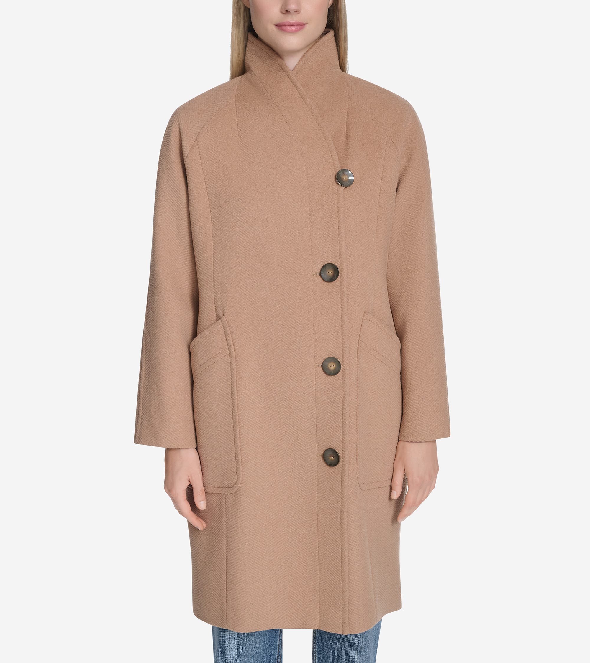 Women's Chevron Wool Coat