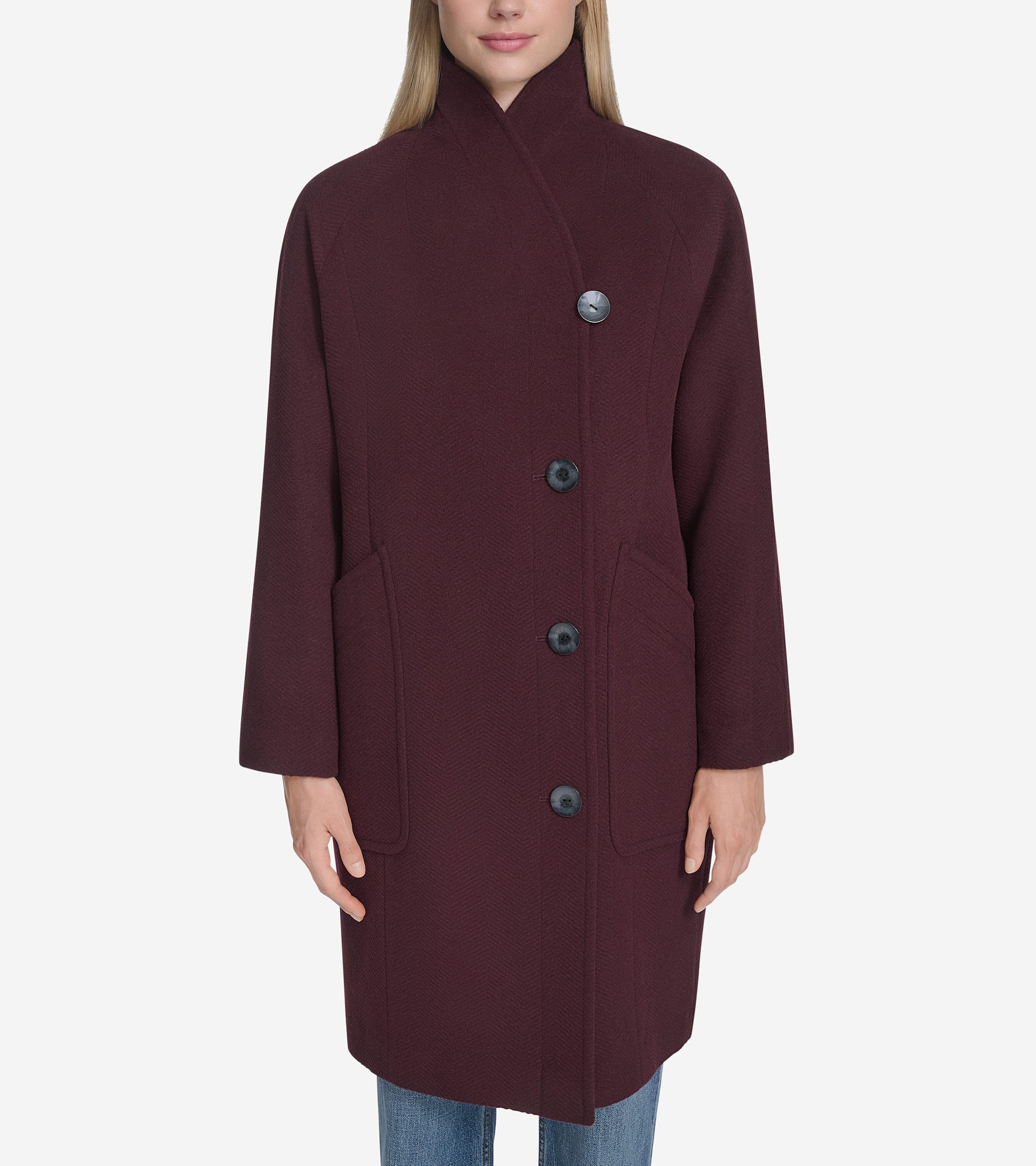 Women's Chevron Wool Coat