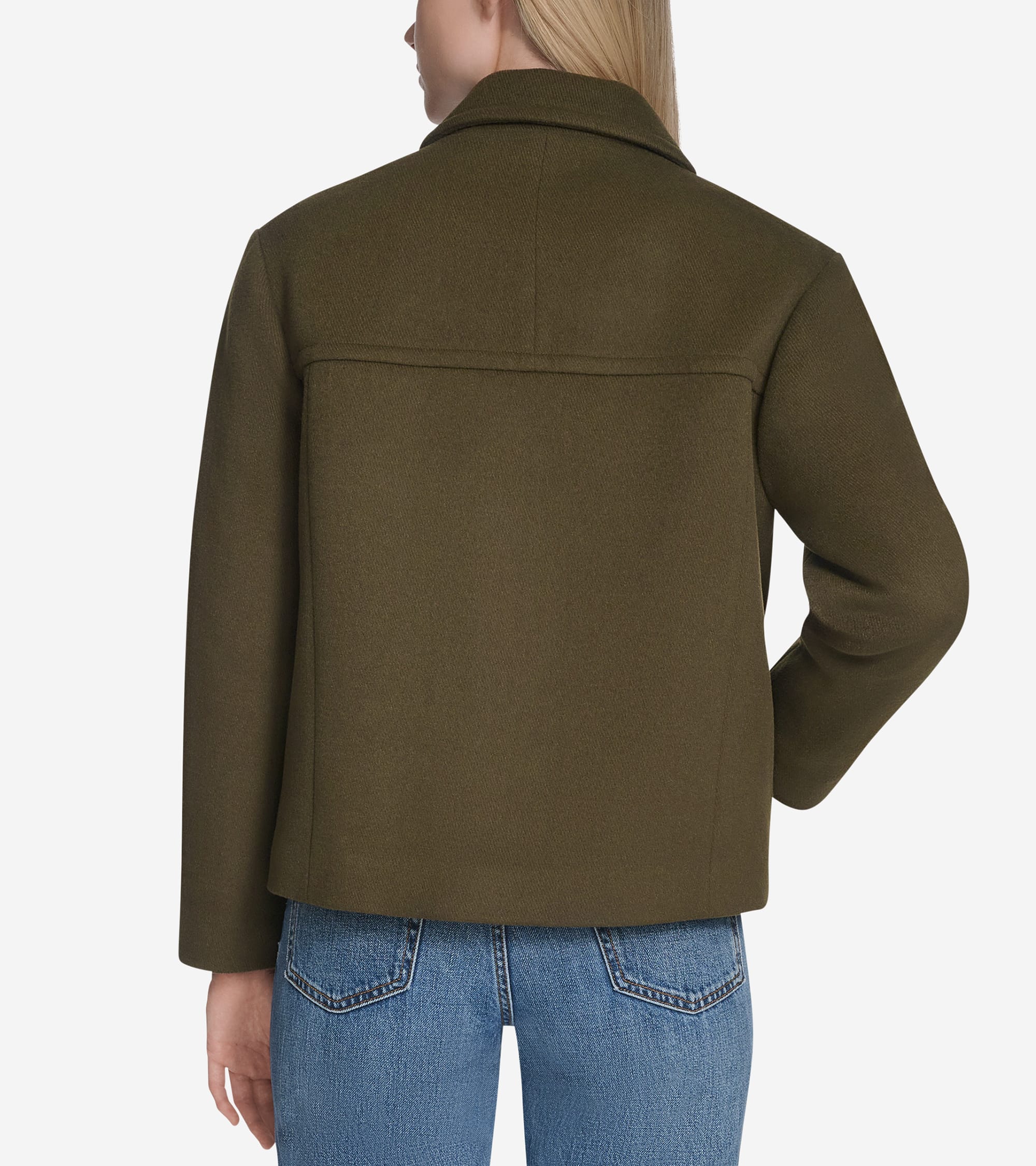 Women's Short Boxy Twill Wool Jacket - Image 2